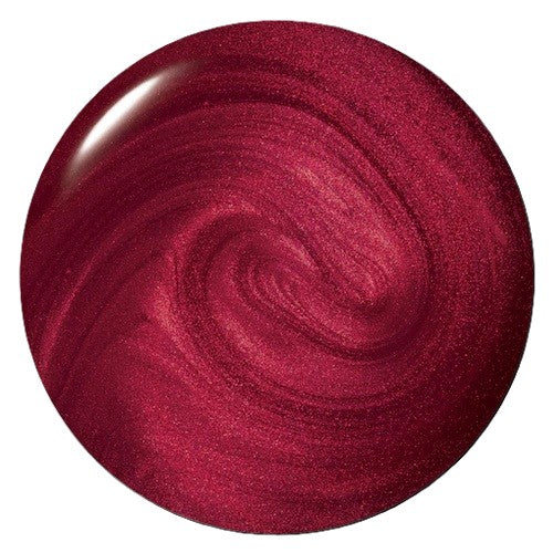 Close-up of a red nail polish swatch on a white background