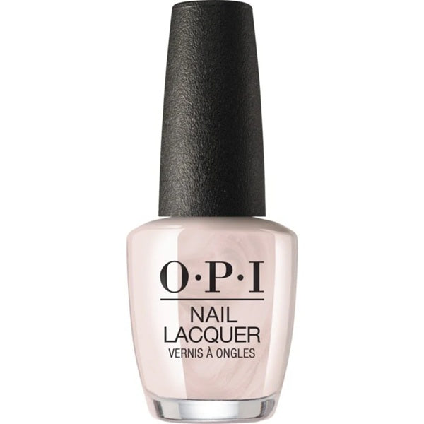 OPI champagne pink nail polish bottle on a white background