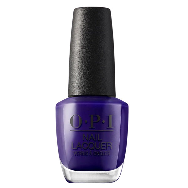 OPI nail polish bottle with purple color on a white background