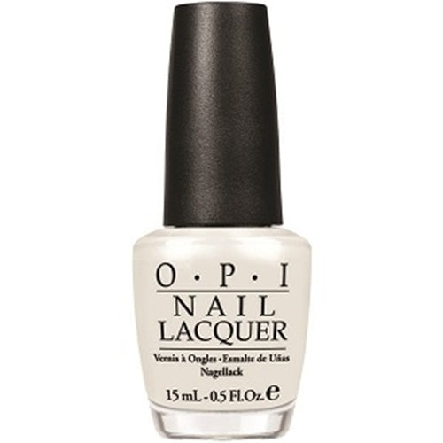 OPI sheer white nail polish bottle with black cap.