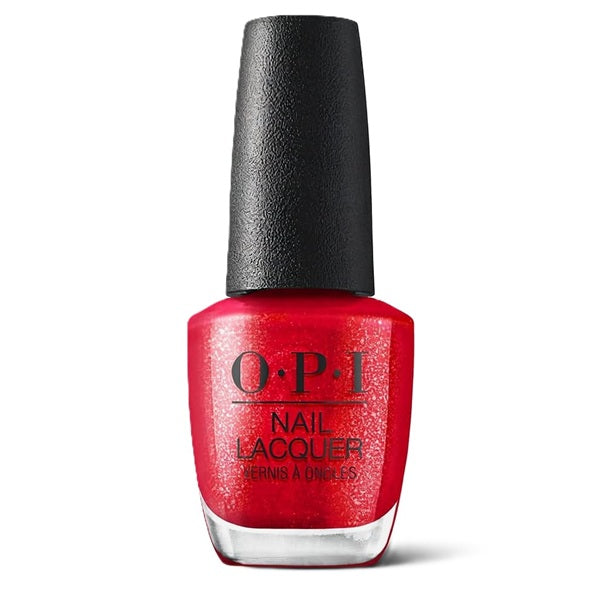OPI Red nail polish bottle with black cap on a white background