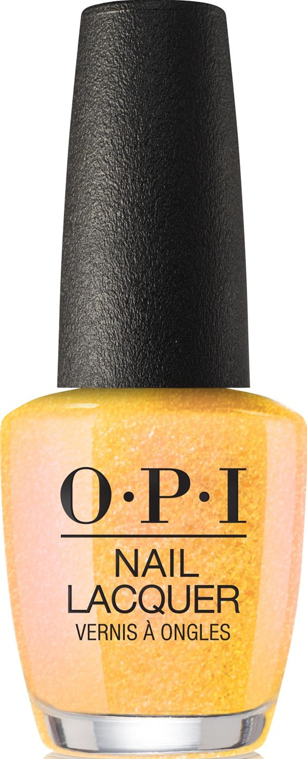 OPI nail orange lacquer bottle with a black cap on a white background