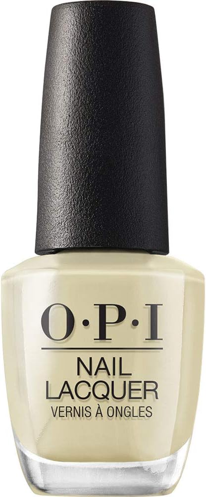 OPI nail lacquer bottle with sage green color and black cap