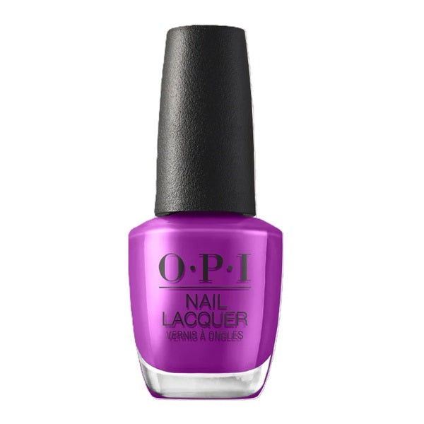 OPI Purple nail polish bottle with black cap on a white background