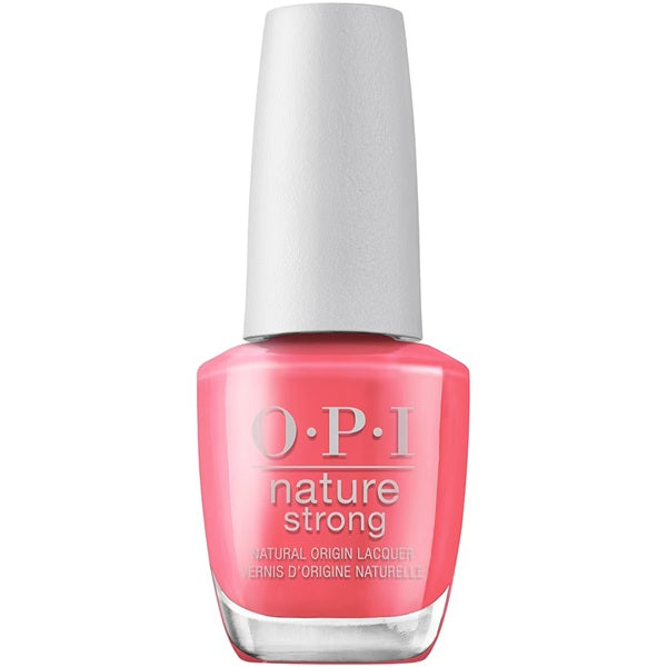 OPI nail polish bottle with pink color on a white background