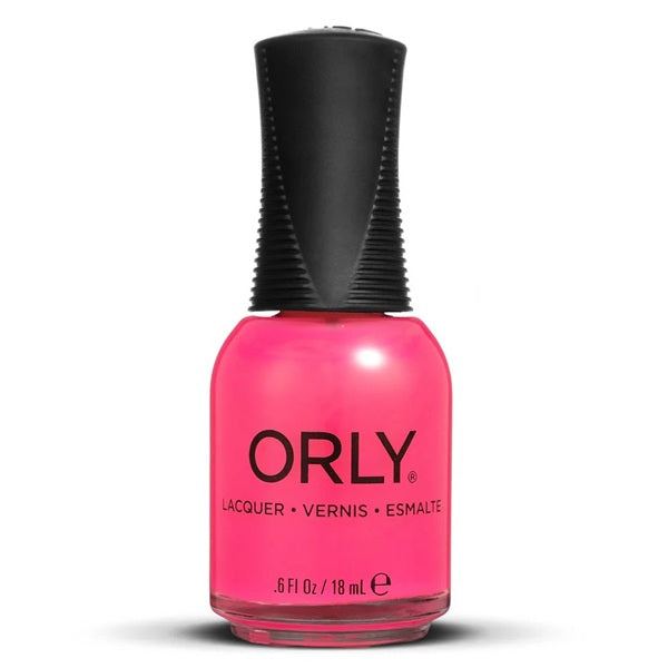 Orly nail polish bottle with pink color on a white background