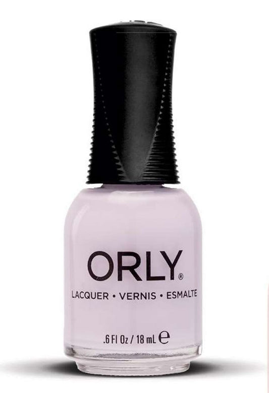 Orly pastel lavender nail polish bottle on a white background